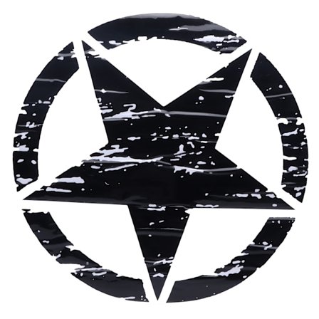 19,7 tommer bilkarrosseriklistermærke sort stjernedekoration til Jeep F150 Wrangler Rubicon JK CJ TJ YJ