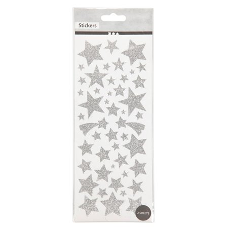 Creativ Company Stickers Silver Stars 2 sheets