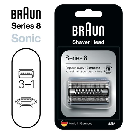 Braun Series 8 83M Series 8 83M Erstatningshode Til Elektrisk Barbermaskin – Sølv