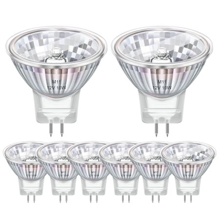 8-pak GU4 MR11 halogenpærer 12V 10W, 2800K varm hvid dæmpbar [JSR]
