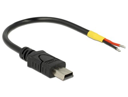 Delock USB 2.0 Micro-B male > 2 x open wires - strømkabel - Micro-USB type B (kun strøm) til uisolert tråd - 10 cm