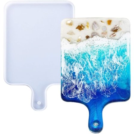 Hartsi Silikoni Tarjotin Muotit, Epoksi Valumuotti DIY Suuri Suorakulmainen Tarjoilu Leikkuulauta Kahvalla, Keittiön Välttämättömyys Kodin 