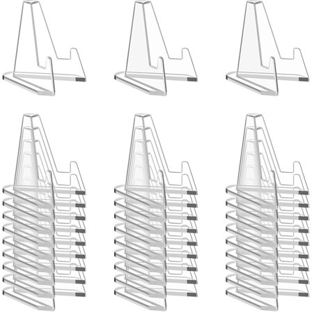 30 stk. Akryl Kort Display Stande, Mini Klar Staffeli Stand Holder til Sportsgraderede Challenge Mønter