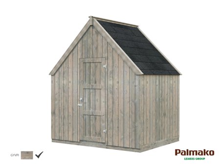 Palmako Emilia Förråd 4,4 m²/inv 4 m², grå tryckimpregnerad, Stugor & förråd
