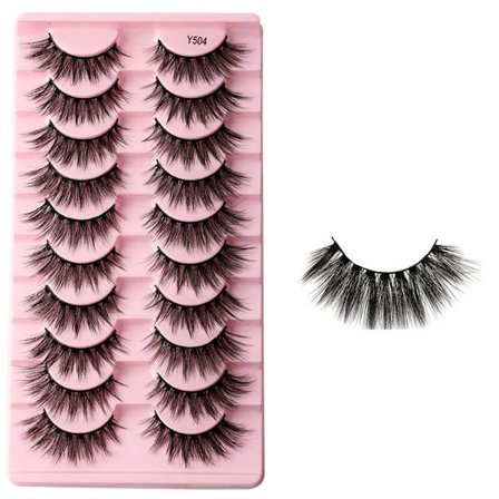 Nya fransar Mink Lösögonfransar Naturligt utseende Wispy Clear lash Band Falska ögonfransar Fluffiga 3D Curly Strip Cat ye Fransar