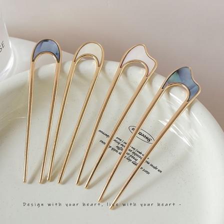 6-pak U-formede hårnåler franske hårnåler skilpaddeskall metall hårnåler gaffelpinner hårnåler frisyretilbehør for kvinner