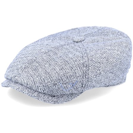 Stetson - 6-Panel Cap Silk Black/White Flat Cap Flatcap Black Cap - @ Hatstore