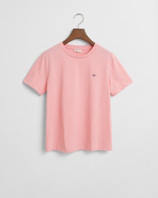 GANT - Klassisk t-skjorte med shield-logo til dame geranium pink