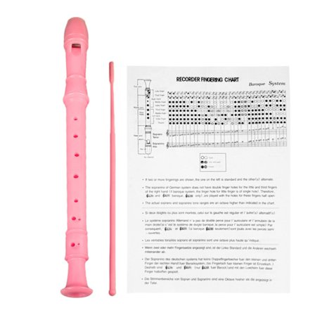 8-hulls blokkfløyte lett bærbar diskant fløyte ABS klarinett for studenter barn rosa