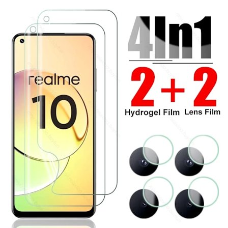 4-i-1 Hydrogel Film til Realme 7 4G Linse Skærmbeskyttelsesfilm
