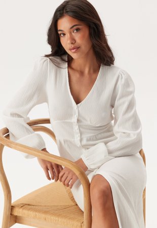 BUBBLEROOM-Structure Button Midi Dress-S