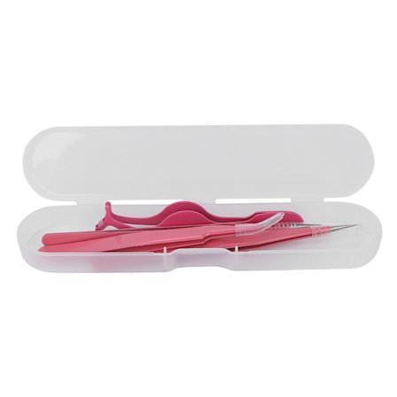 4 stk Øjenvippepincet Sæt Rustfrit Stål Ret Bøjning Spids Løse Øjenvipper Applikatorværktøj Rosa