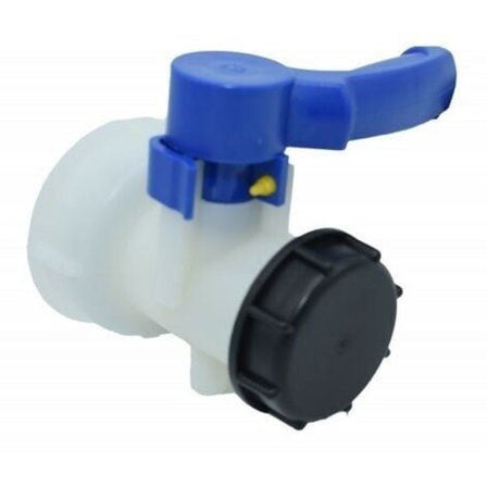Ventil för IBC-tank 1000 liter 2" / 62 mm Integrerad plastfjäril