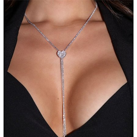 Full Rhinestone Chain Choker Diamond Statement Halsband SILVER