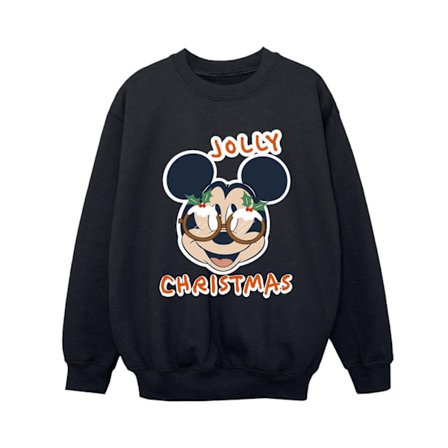 Disney Boys Mickey Mouse Jolly Christmas Glasses Sweatshirt 7-8