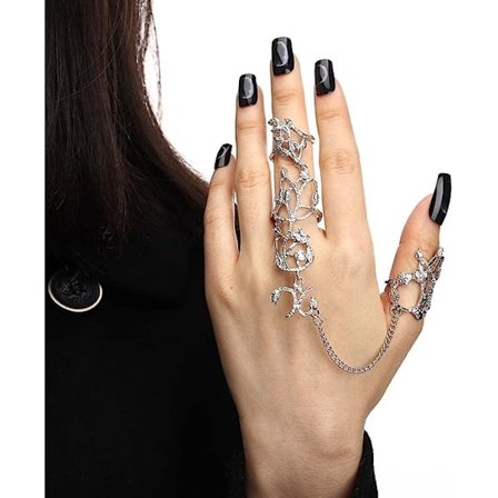 Charm Leaf Full Finger Rings Crystal Knuckle Ring
