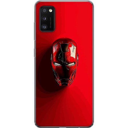 Kompatibelt Mobilskal till Samsung Samsung Galaxy A41 Marvel Iron Man mask poster Avengers Tony Stark röd hjälm superhero retro comic fanart design