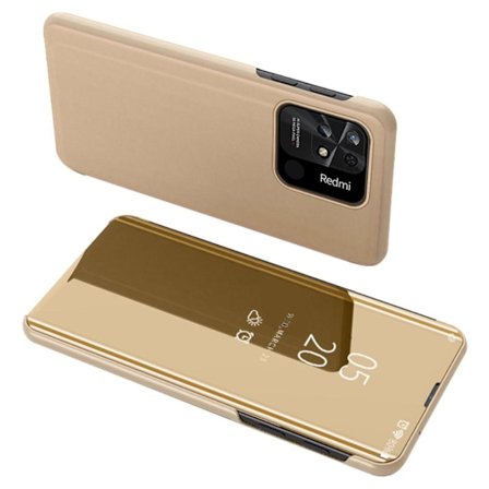 SKALO Xiaomi Redmi 10C Clear View Mirror Etui - Guld