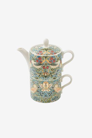 Spode - Tekanna / temugg Tea for one Morris & Co Strawberry Thief - Flerfärgad - Kannor & karaffer - Från Homeroom