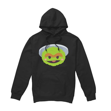 Sesame Street Unisex Vuxen Oscar The Grouch Kawaii Ansikte Hoodie
