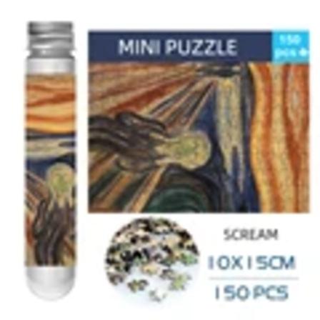 Voksen Mini Reagensglas Puslespil SkrigetJigsaw Berømt Maleri Sjovt og Lærende Spil Hjem Display Fødselsdag Festival Gaver THE SCREAM