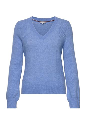 Visual Texture V-Nk Sweater Pullover Striktrøje Blå Tommy Hilfiger