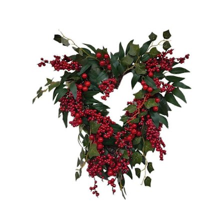 Sydän etuoven seppele Ystävänpäivä Puutarha Keinotekoinen punainen marjaköynnös