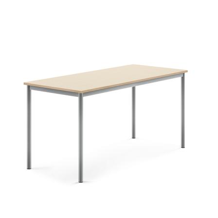 Tisch BORÅS, 1600x700x760 mm, Laminat Birke, alugrau