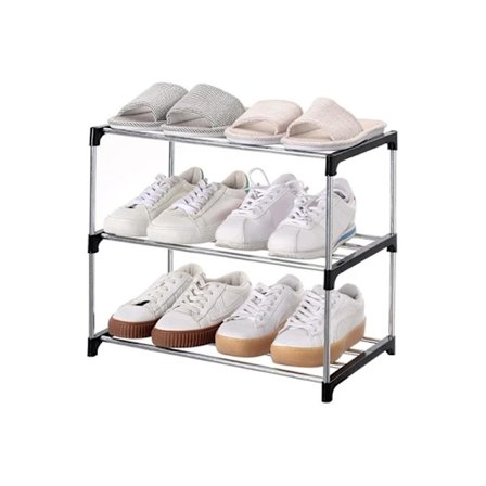 Skohylle med 3 hyller, stablebar og lett skohylle for gang, korridor og garderobe