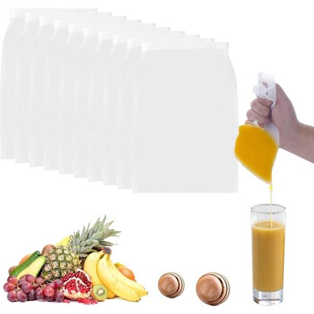 ING Pakke med 10 Nøddemælksposer, Genanvendelige Filterposer, Vaskbart Ostelærred til Kaffe, Te, Juice, Marmelade