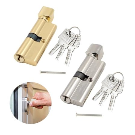 2 kpl turvalukkosylinteriä Kotilukon sylinterin nuppi Ulko-ovi