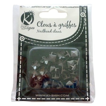 Klossriveter med klor Fyrkantig 6mm Svart Nickel 60 stycken