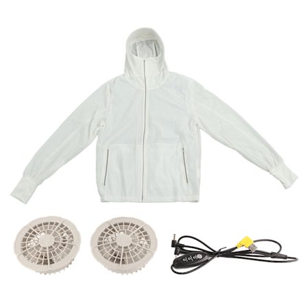 2342 Kjølejakke Lettvekt Air Condition Jakke 3 Hastighets Kjølevifte Solbeskyttelse Jakke for Løping Sykling Gåing