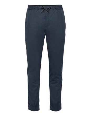 Chinos With An Elasticated Waistband Made Of Blended Organic Blue Esprit Collection