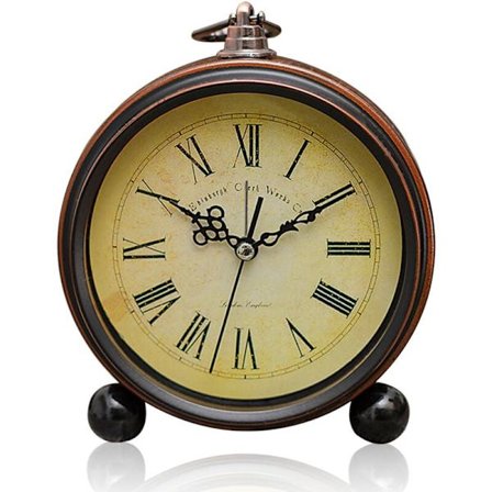 Retro Analog Vekkerklokke Stillegående Vintage Vekkerklokke Batteridrevet Enkel Betjening