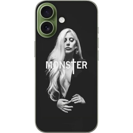 Kompatibelt Mobilskal till Apple iPhone 17 Lady Gaga Monster svartvit porträtt Gaga MONSTER text ikonisk design