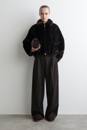 COS Women's Fur Effect Jacket in Brown