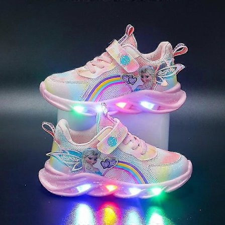 Heta Barn LED Självlysande Skor Sneakers Blinkande Barn Flickor Lysande Sneakers Storlek rosa