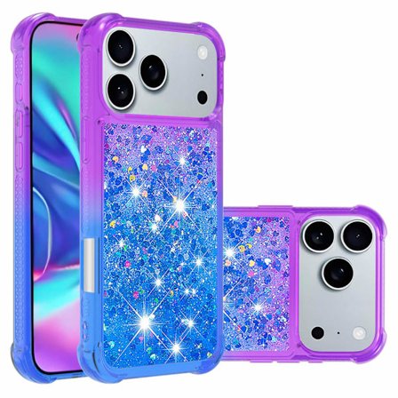 SKALO iPhone 17 Pro Kvicksand Glitter Skal - Lila-Blå