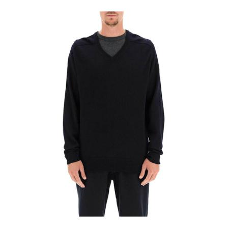 Maison Margiela, Sweater with elbow patches Zwart, Heren, Maat:M,wol