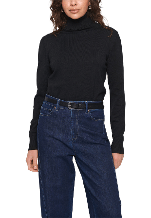 Saint Tropez Roller Neck Sweater Tröjor Dam Svart L