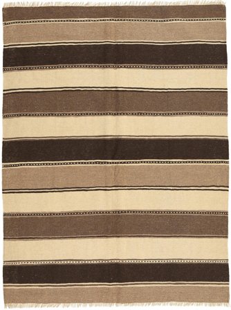 Hand Woven Kilim Rug 154X202 Wool Brown/Beige Small