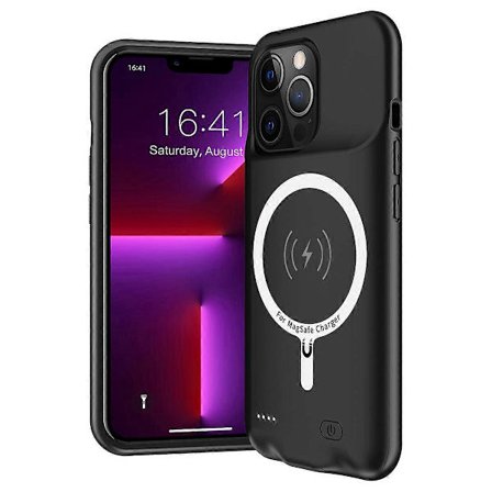 C88 iPhone 12 Pro Max 7000mAh Genopladeligt Batteri Cover, TPU/ABS Opladningsskal med MagSafe, Audio