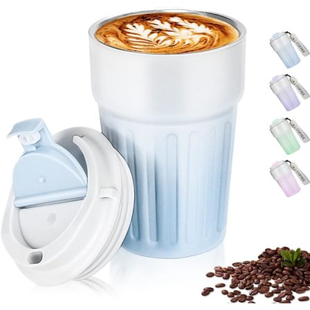 400 ml rostfritt stål mugg (blå) - Tät kaffekopp och tekopp
