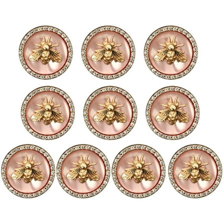 10 Stk Rhinestone Knapper Perle Hårnåler ROSA 25MM