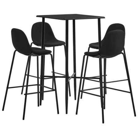 Bargrupp 5 Delar Tyg Svart Svart