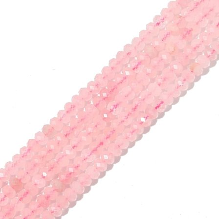 Naturlige Rose Quartz Krystallperler 4x2mm 120stk Fasettert Rondell Løse Semi Edelstensperler for Smykkefremstilling Design