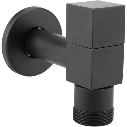 Väggmonterad kran, Mässing Fyrkantig Tvättmaskinskran Kallvattenkran för Tvättstuga Badrum (G3/4)