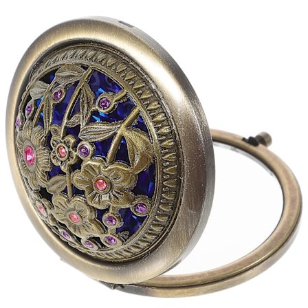 Mini Rund Dobbeltsidig Sammenleggbar Kosmetisk Sminke Veske Speil Lommespeil