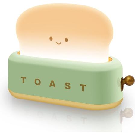 Brødristerlampe Toast Natlys Til Børn Sød Toastlampe Dæmpbar Bærbar Justerbar Lysstyrke Genopladelig Led Bread Night - Perfet